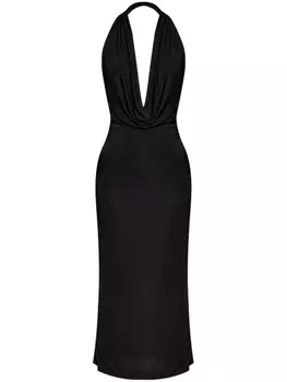 MISBHV платье миди с воротником-хомутом, черный