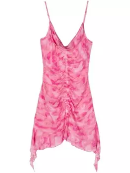 MISBHV шифоновое платье мини с принтом тай-дай, розовый