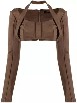 MISBHV укороченный топ с длинными рукавами, коричневый