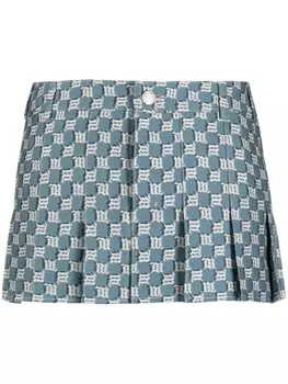 MISBHV жаккардовая юбка мини с монограммой, синий