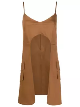 Misci удлиненный топ Speed с вырезами, коричневый