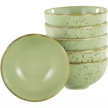 Миска CreaTable «NATURE COLLECTION», 6 предметов, из керамогранита, миска для закусок, 11,5 см, зеленый