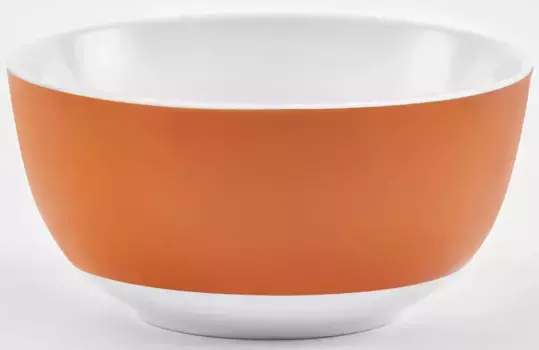 Миска для хлопьев van Well "Vario", 6 предметов, фарфор, можно мыть в посудомоечной машине и использовать в микроволновой печи, 14 см, оранжевый/белый