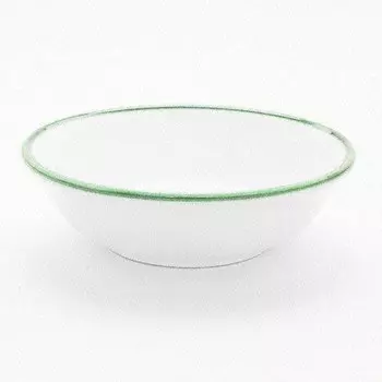Миска для компота с зеленым краем 14 см Gmundner Keramik, белый/зеленый