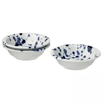 Миска, с рисунком/синяя, 11 см, SILVERSIDA IKEA
