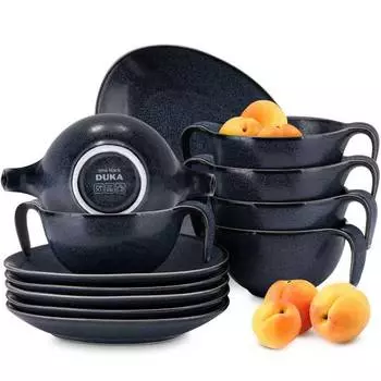 Миска суповая time black (набор из 12 шт.) Konsimo, черный