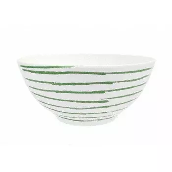 Миска зеленого пламени d: 27 см / 2,5 л Gmundner Keramik, белый/зеленый