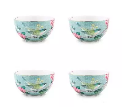 Миски blushing birds i (набор из 4 шт.) Pip Studio, синий