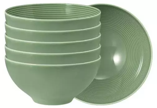 Миски для хлопьев beat color glaze, набор, 6 шт. Seltmann Weiden, зеленый