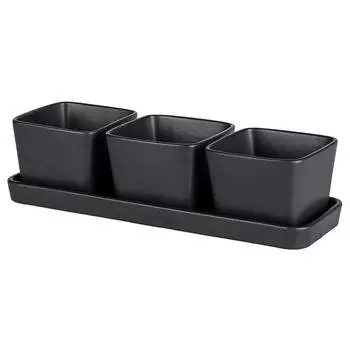 Миски для закусок и соусов square (набор из 3 шт.) Wenko, черный