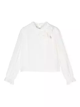 Miss Blumarine блузка с логотипом, белый