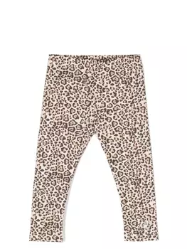 Miss Blumarine брюки с леопардовым принтом и логотипом, коричневый