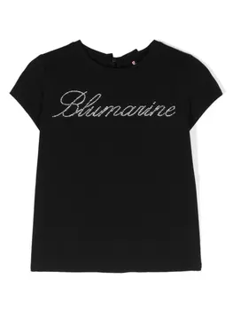 Miss Blumarine футболка со стразами, черный