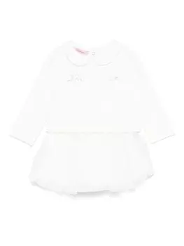 Miss Blumarine комплект из топа и юбки с вышитым логотипом, белый