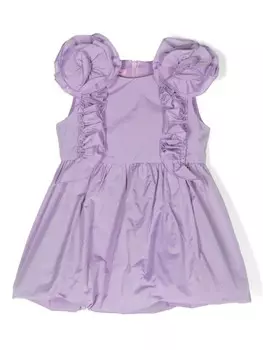 Miss Blumarine платье с цветочной аппликацией, фиолетовый