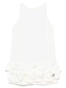 Miss Blumarine платье с цветочной аппликацией, белый