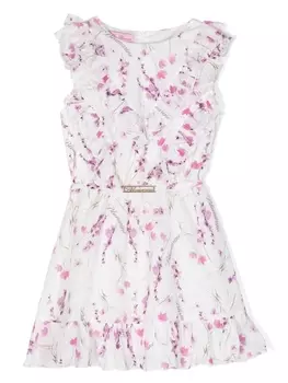 Miss Blumarine платье с цветочным принтом, белый