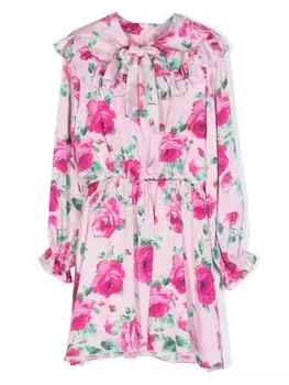 Miss Blumarine платье с вышитым логотипом, розовый