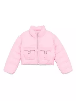 Miss Blumarine пуховик с вышитым логотипом