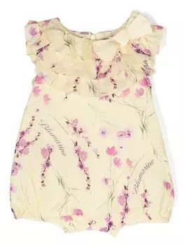 Miss Blumarine ромпер с цветочным принтом, желтый