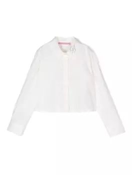Miss Blumarine рубашка с логотипом, белый