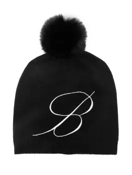 Miss Blumarine шапка бини с вышитым логотипом, черный