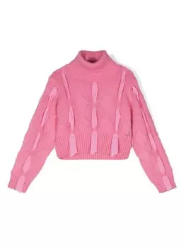 Miss Blumarine свитер фактурной вязки, розовый