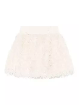 Miss Blumarine юбка с бахромой, нейтральный цвет