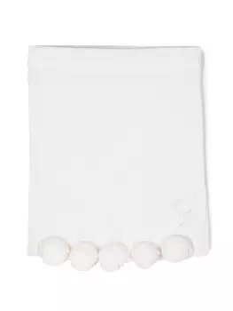 Miss Blumarine юбка в рубчик с аппликацией, белый