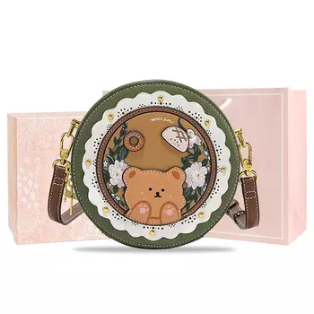 MISS GAIL Сумка через плечо из искусственной кожи, обычная женская, зеленая/экрю/розовая