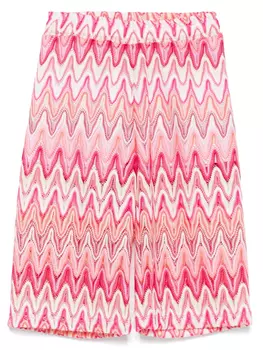 Miss Grant Kids брюки в полоску, розовый