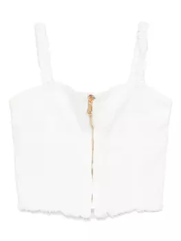 Miss Grant Kids джинсовый топ без рукавов, белый