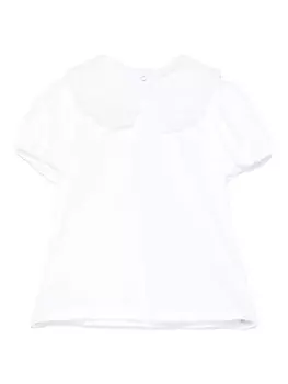 Miss Grant Kids футболка с воротником Питер Пэн, белый