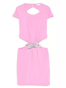 Miss Grant Kids платье с брошью, розовый