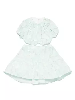 Miss Grant Kids платье с принтом пейсли, зеленый