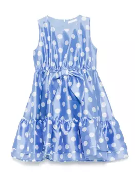 Miss Grant Kids платье в горох, синий