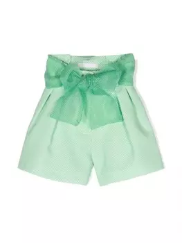 Miss Grant Kids шорты на молнии с геометричным принтом, зеленый