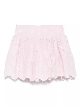 Miss Grant Kids юбка с английской вышивкой, розовый