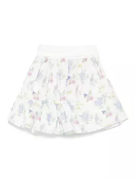 Miss Grant Kids юбка с цветочным принтом, белый