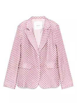 Miss Grant Kids жаккардовый пиджак с узором, розовый