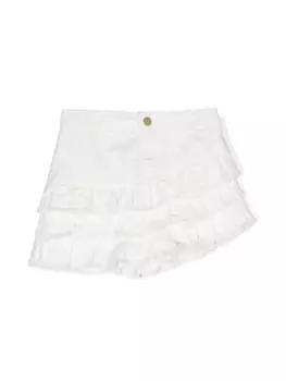 Miss Grant многослойные шорты с бахромой, белый