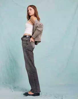 Miss Selfridge – Черные джинсы прямого кроя с карманами-сердечками