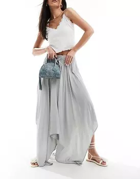 Miss Selfridge – Голубая структурированная юбка макси с заостренным краем