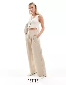 Miss Selfridge Petite – строгие брюки каменного цвета с широким низом