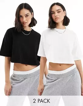 Мисс Селфридж = 2 упаковки коротких футболок черно-белого цвета =