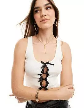 Мисс Селфридж – майка цвета слоновой кости с бантиками Miss Selfridge