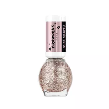 Miss Sporty Лак для ногтей Fireworks Coat с золотыми хлопьями 3 The Glitters 7ml