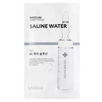 Missha – Mascure AC Care Solution Sheet Mask – Солевая вода – Тканевая маска для лица против прыщей – 28 мл