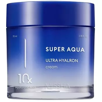 Missha, Super Aqua Ultra Hyalron Cream, Увлажняющий крем с гиалуроновой кислотой, 70мл