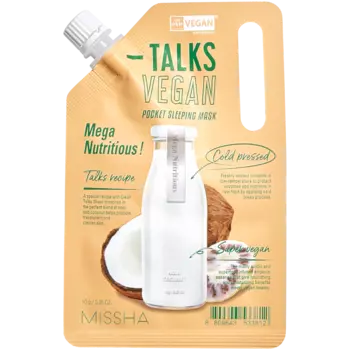 Missha Talks Vegan увлажняющая маска для лица на ночь, 10 г